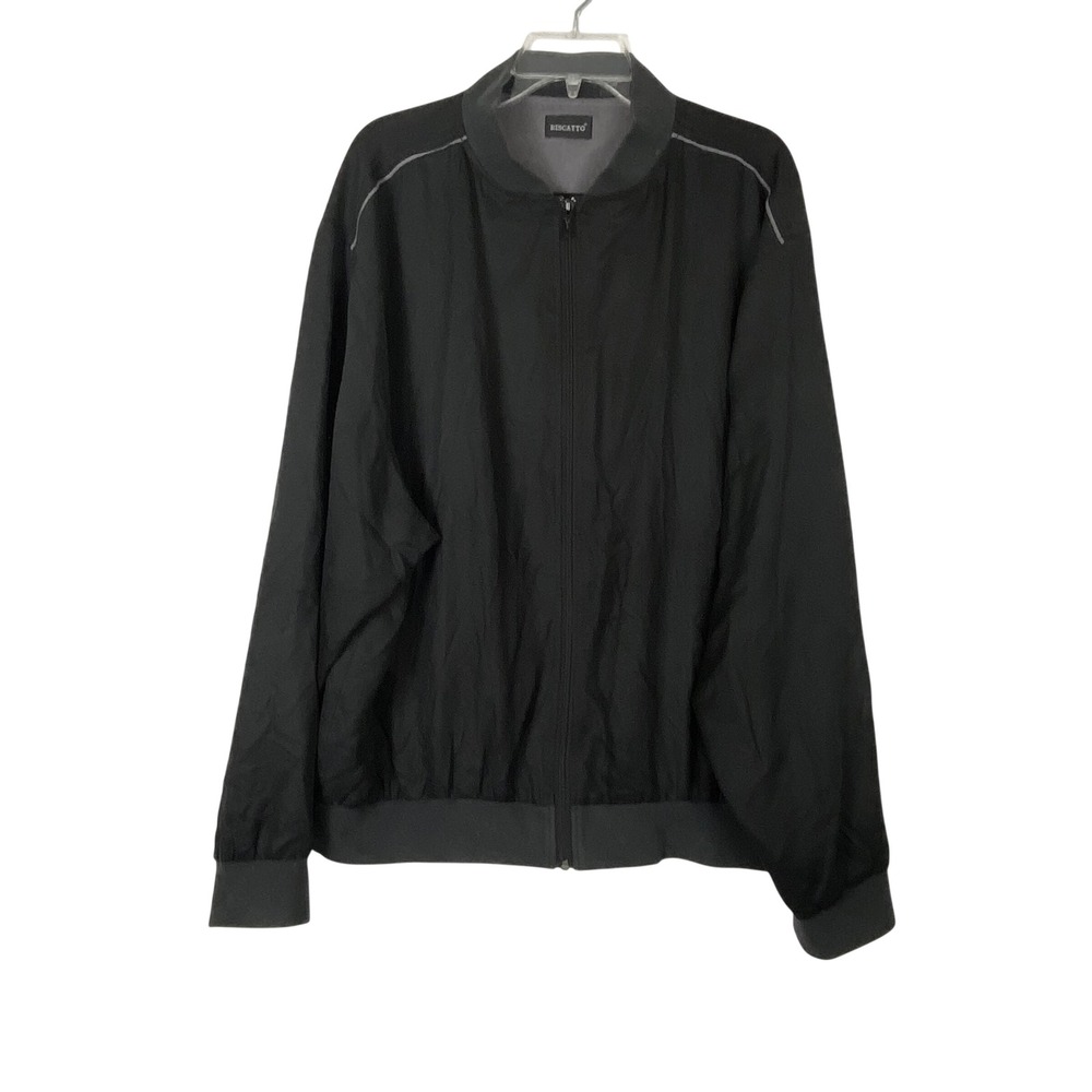 Riscatto Mens 100% Silk Bomber Jacket Black Full Zip XL WPL 8015 Lightweight